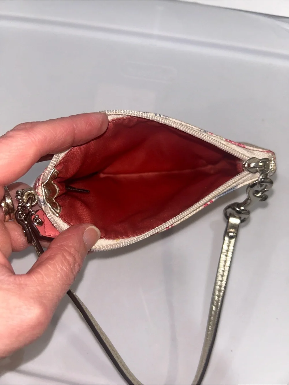 Coach Y2K Scribble Wristlet. EUC. Pink Hangtag.